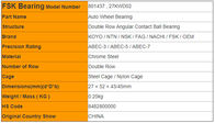 Double Row Ball 801437 27KWD02 Wheel Hub Bearing 27mmID / 52mmOD