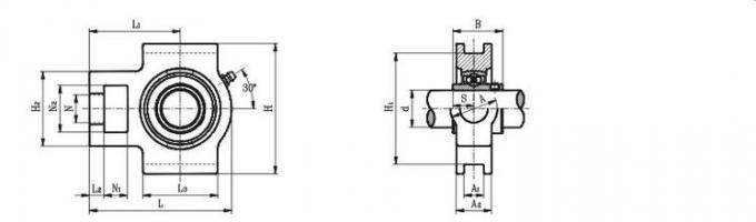 メートル織物の機械類のための UCT シリーズ ピロー・ブロックの玉軸受 0