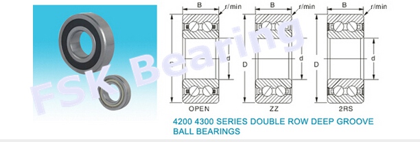 二重列 4308-2RS の深い溝のボール ベアリング 40mm の × 90mm の × 33mm 0