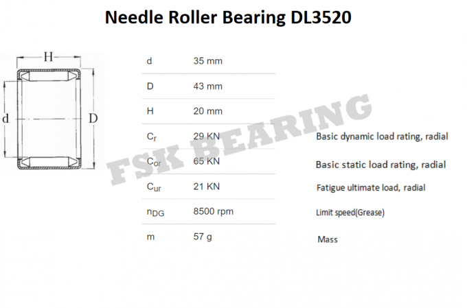織物および農業機械のための全必要量DL3520 DLF3520の針の軸受 0