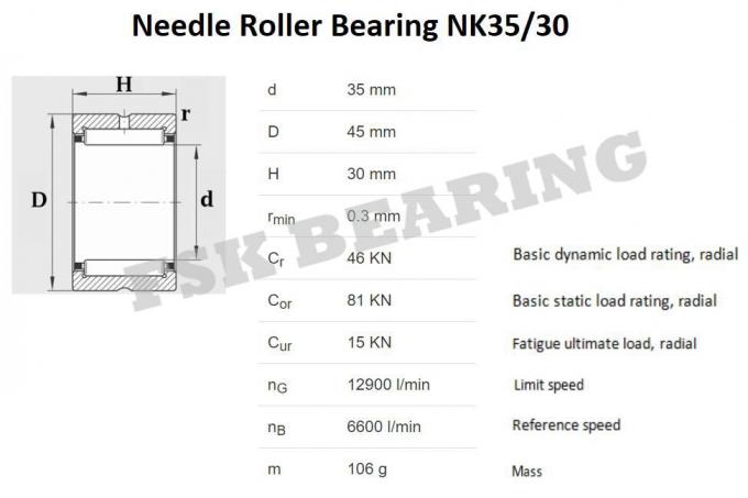 InnnerのないNK 35/30 TAF 354530の針の軸受は小さい整理を鳴らす 1