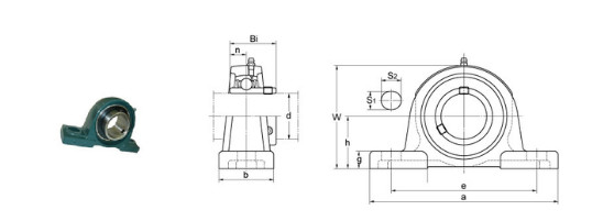 UCPX20 鋳鉄の枕ブロック 収納軸承ユニット 2 ボルト 100*432*245 mm 6